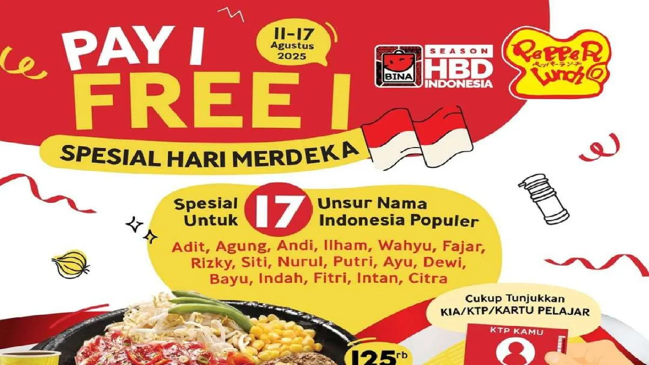11 Pemilik Nama Ini Bisa Dapat Promo Pepper Lunch: Bayar 1 GRATIS 1