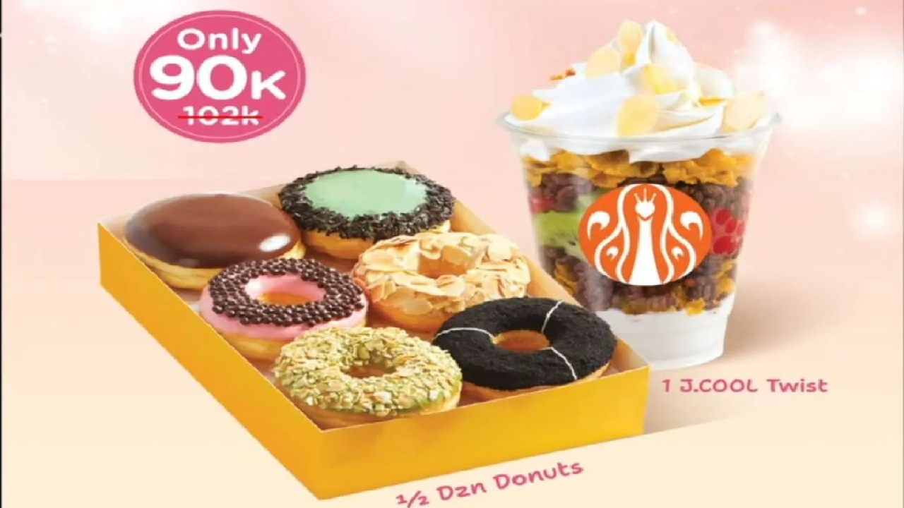Promo Terbaru J.CO Sweet Twist 20-31 Oktober 2025: Dapat Paket 1/2 Dozen Donuts + J.COOL Cuma Rp 90.000