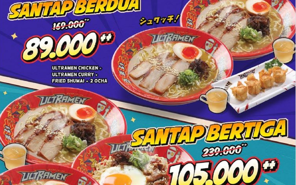 Promo Spesial Ultramen Selama Bulan Mei 2024: Makan Ramen Berdua dan Bertiga Cuma Rp 80 Ribuan Aja!