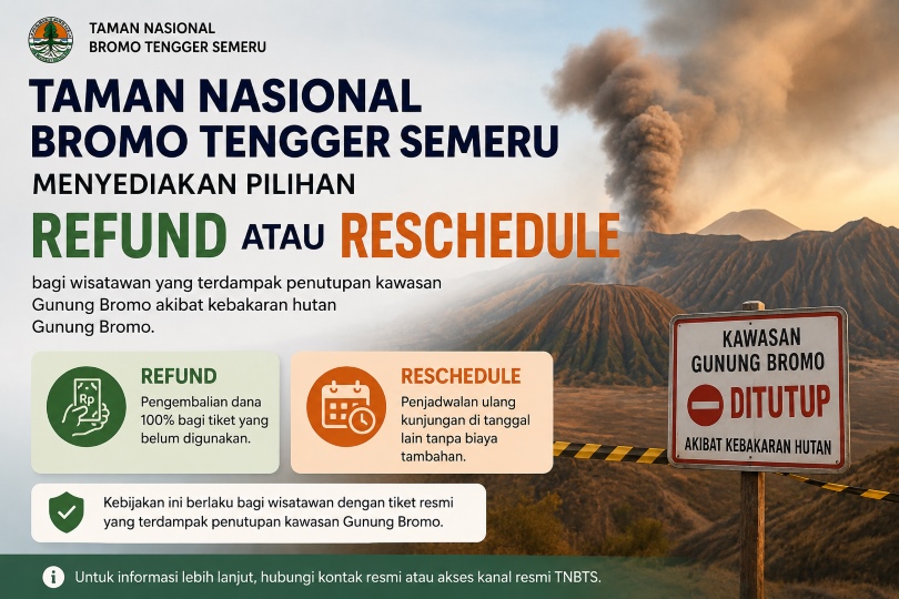 Tiket Wisata Bromo Terdampak Karhutla, Ini Tenggat Refund dan Reschedule