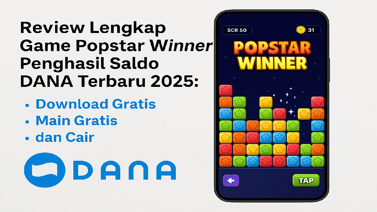 Mainkan Game Popstar Winner Sekarang, Cuan Rp100.000 Nyata Masuk ke Akun DANA Kamu