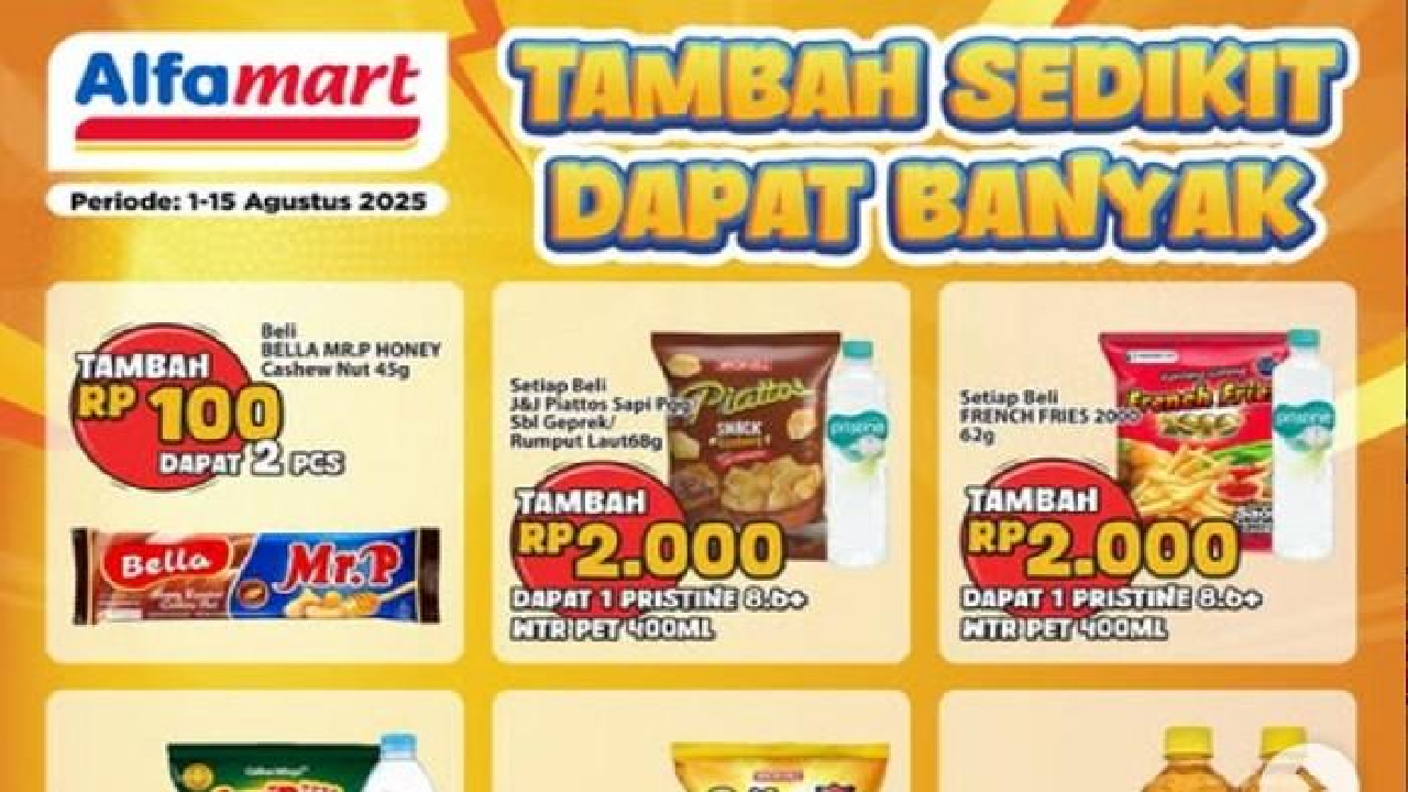 Daftar Promo Alfamart Terbaru Hari Ini, Senin 4 Agustus 2025: Cuma Nambah Seribu Dapat 2!