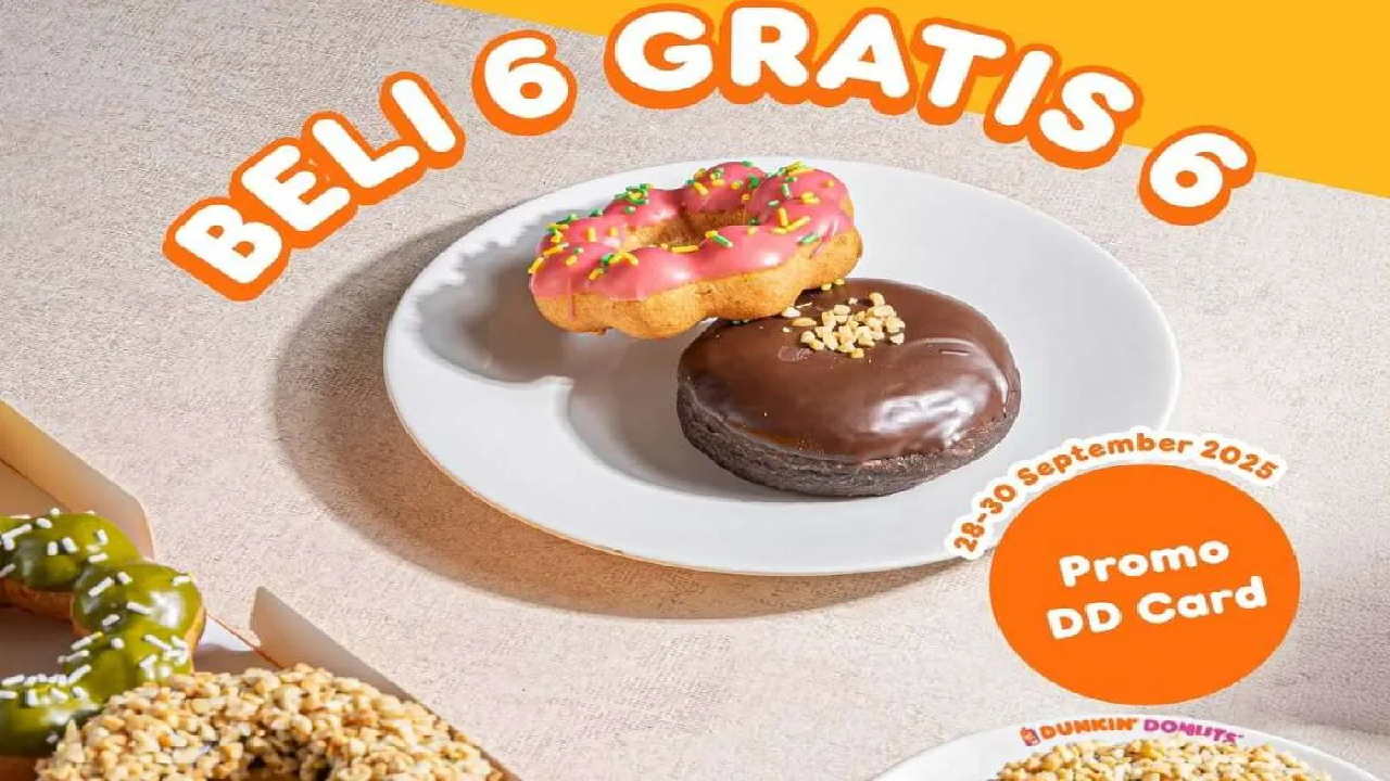 Promo Spesial Dunkin Donut's Khusus DD Card: Beli 6 Gratis 6 Donut Classic