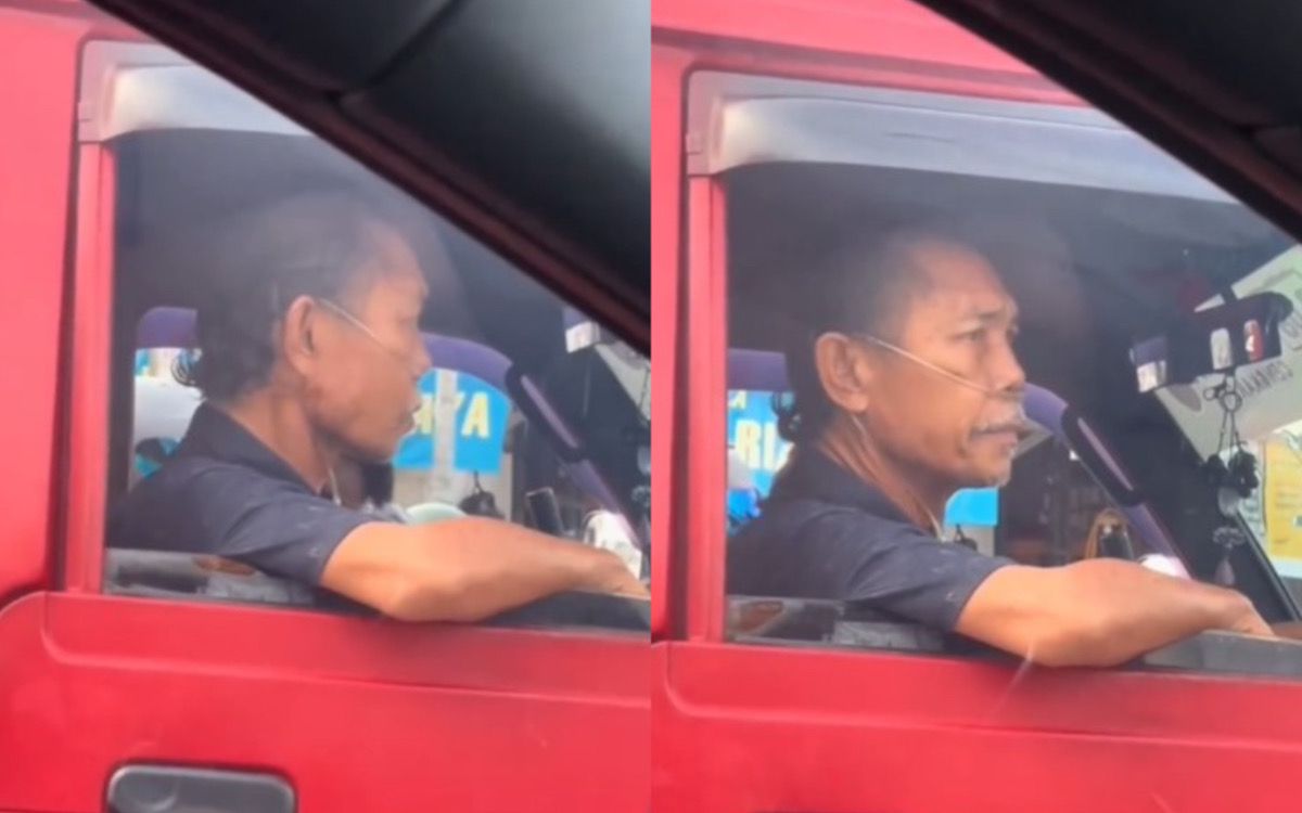 Viral di Medsos! Kisah Inspiratif Supir Angkot yang Tetap Bekerja Meski Gunakan Selang Oksigen