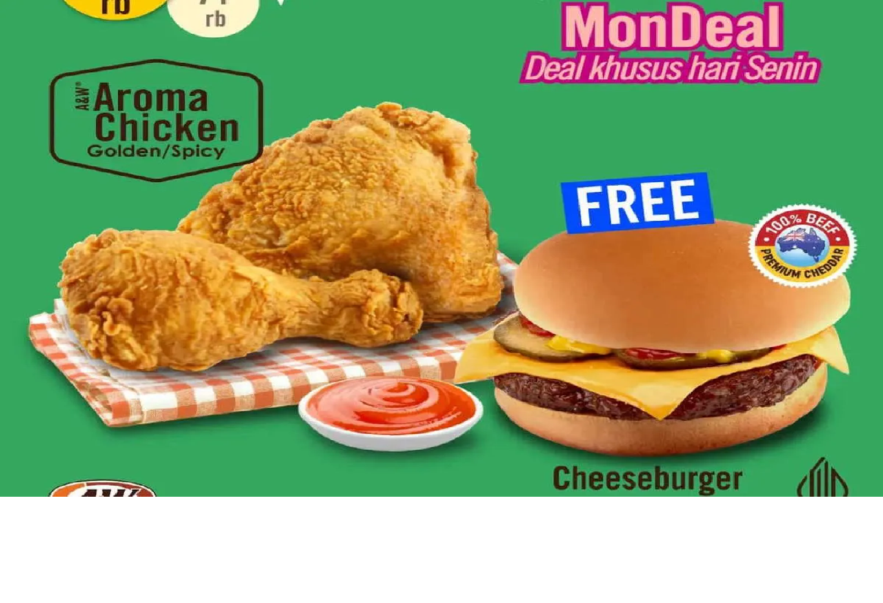 Promo A&W Spesial Awal Bulan Desember 2025: 2 Aroma Chicken + Cheeseburger Mulai Rp 42.000