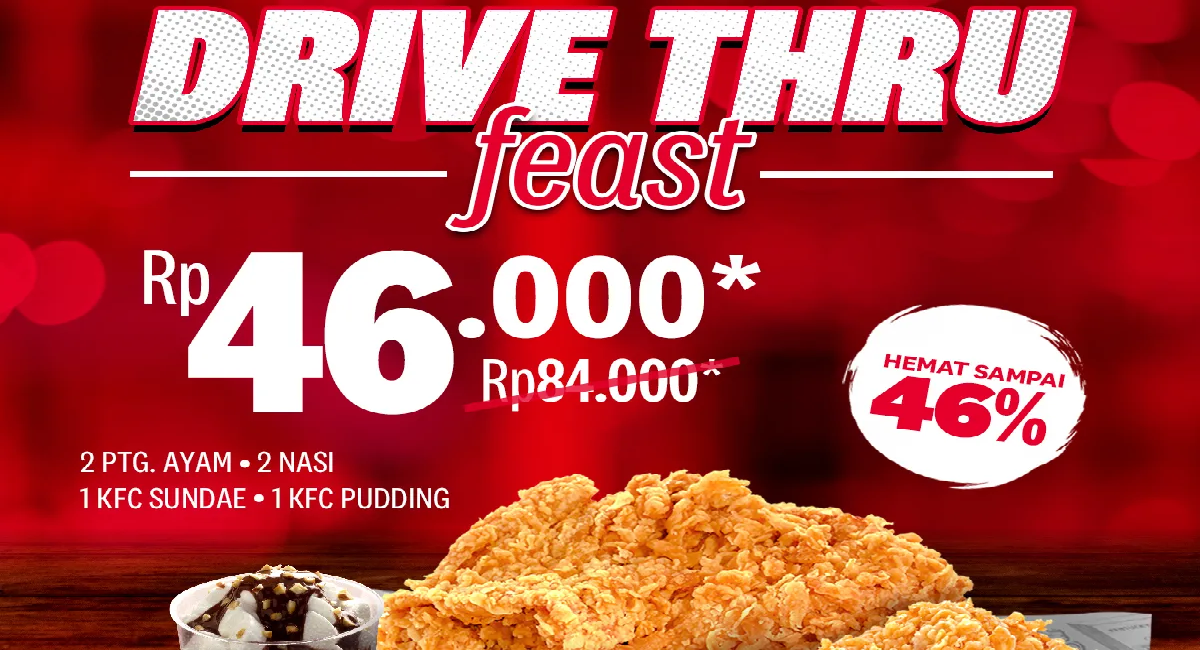 Promo KFC Khusus Dhrive Thru: Paket Makan Berdua Hemat hingga 46 Persen!