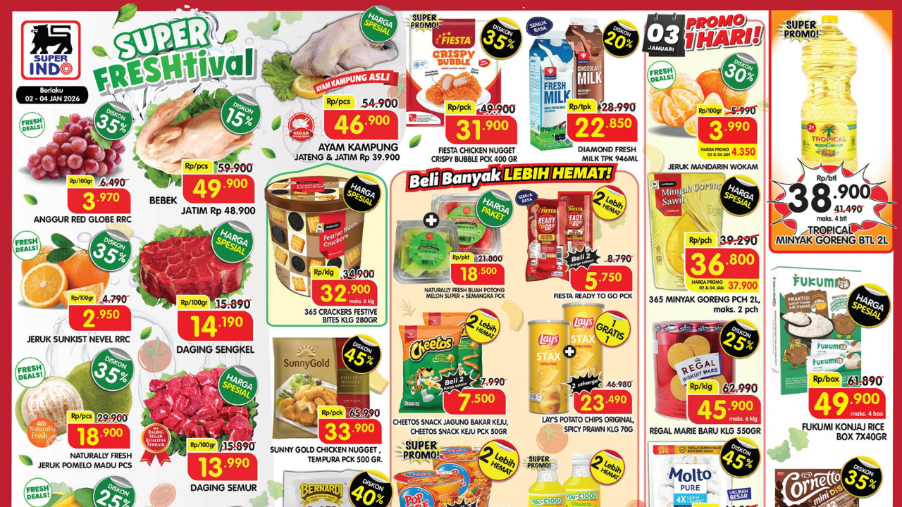 Promo Terbaru Superindo 4 Januari 2026: Nugget Udang-Chicken Karaage Mulai Rp20.000an