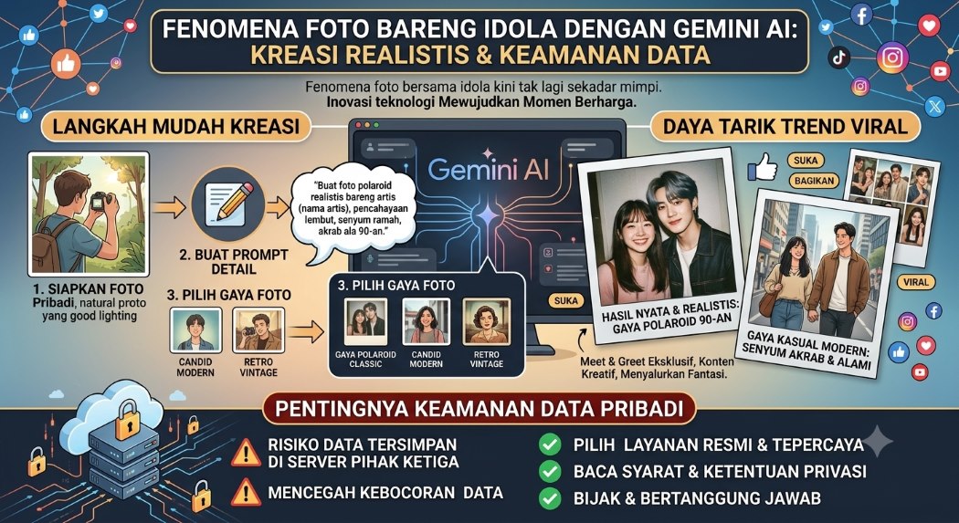 Wujudkan Mimpi Foto Bareng Idola dengan Gemini AI! Temukan Cara Mudah dan Begini Cara Bikin Realistis ala Polaroid