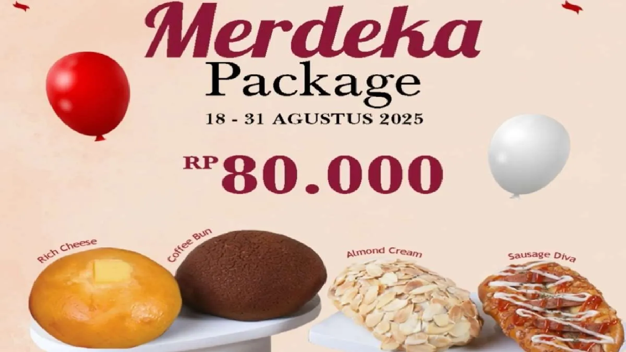 Masih Meriahkan HUT RI Ke-80, Promo Mako Bakery Merdeka: Paket Roti Favorit Rp 80.000!
