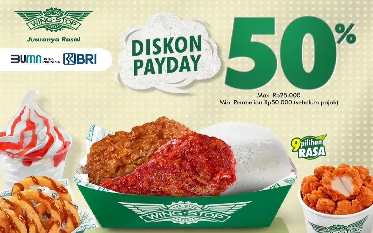 Serbu 5 Promo Payday Periode Agustus 2024 Dari Wingstop, Ada Diskon Hingga 50 Persen!