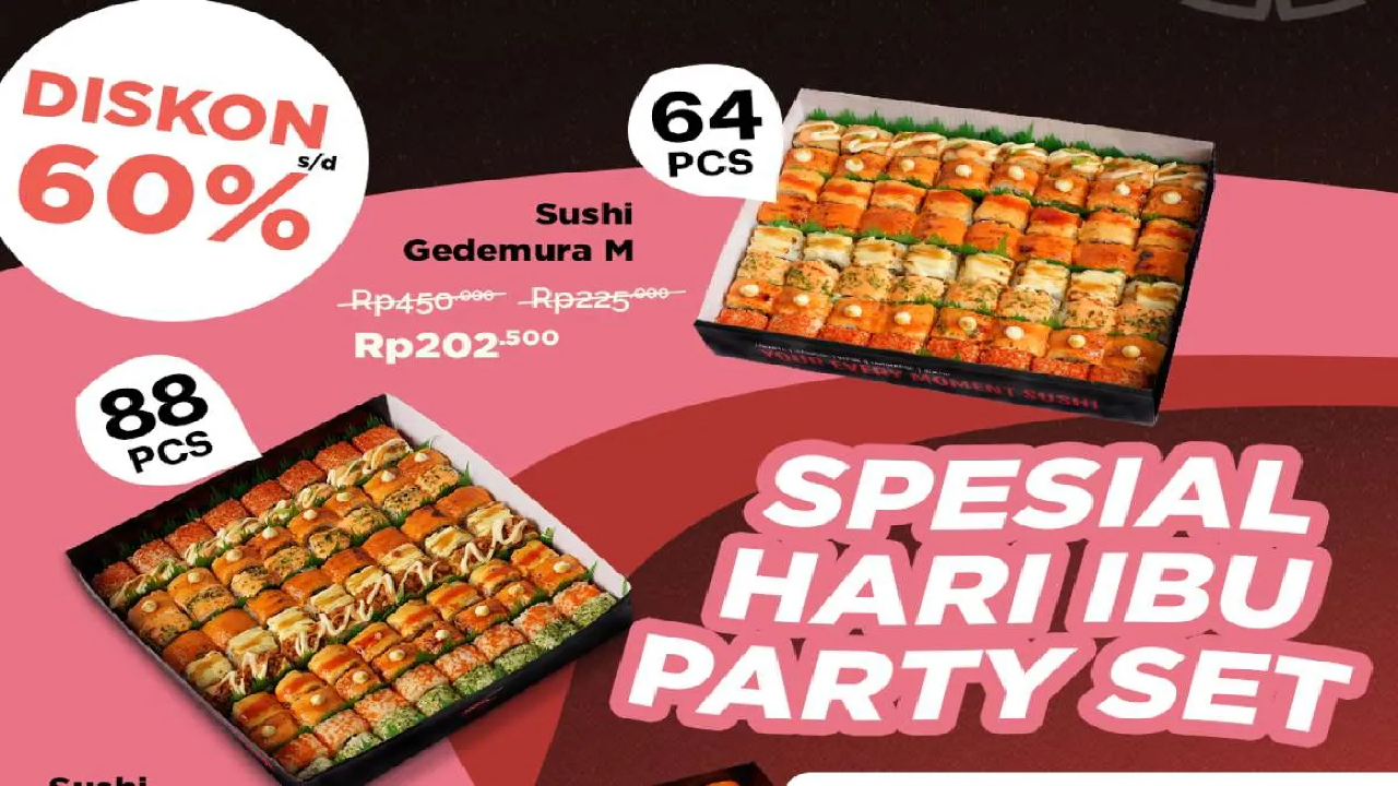 YES! Promo Sushi Mate Spesial Hari Ibu Nasional: Ada Paket Diskon sampai 60 Persen