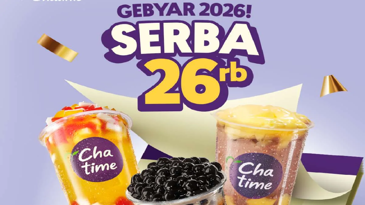 Promo Gebyar Chatime 2026: Minuman Serba Rp26.000 Plus Cup Baru Mojo Mojo Lucu