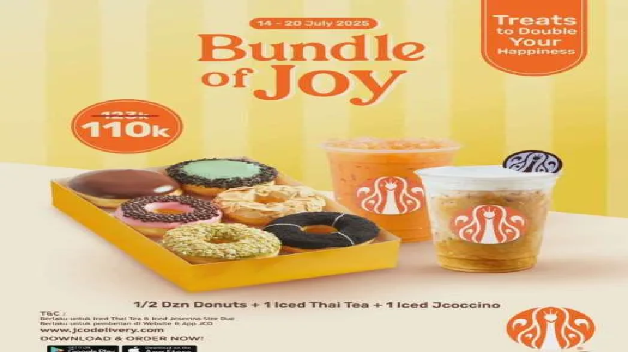 Promo Terbaru JCO Bundle of Joy: 1/2 Dozen + Jcoccino + Thai Tea Cuma Rp110.000