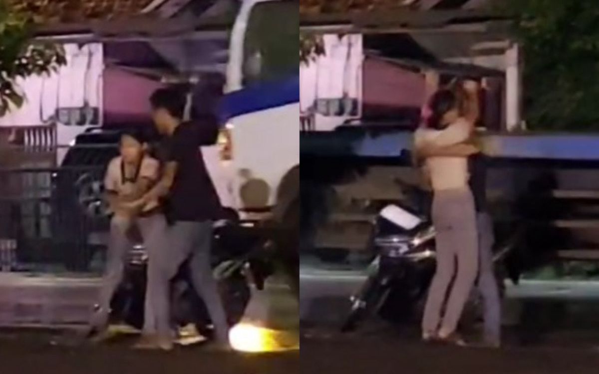 Dua Sejoli Adu Jotos di Pinggir Jalan Diduga Gegara Perselingkuhan, Sampai Nekat Mau Bundir!