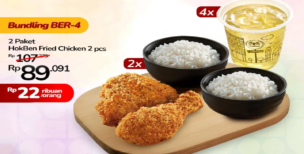 Promo Bundling Terbaru Hokben: Makan Rame-Rame Ber-4 Jadi Hemat Cuma Bayar Rp89.000 Saja