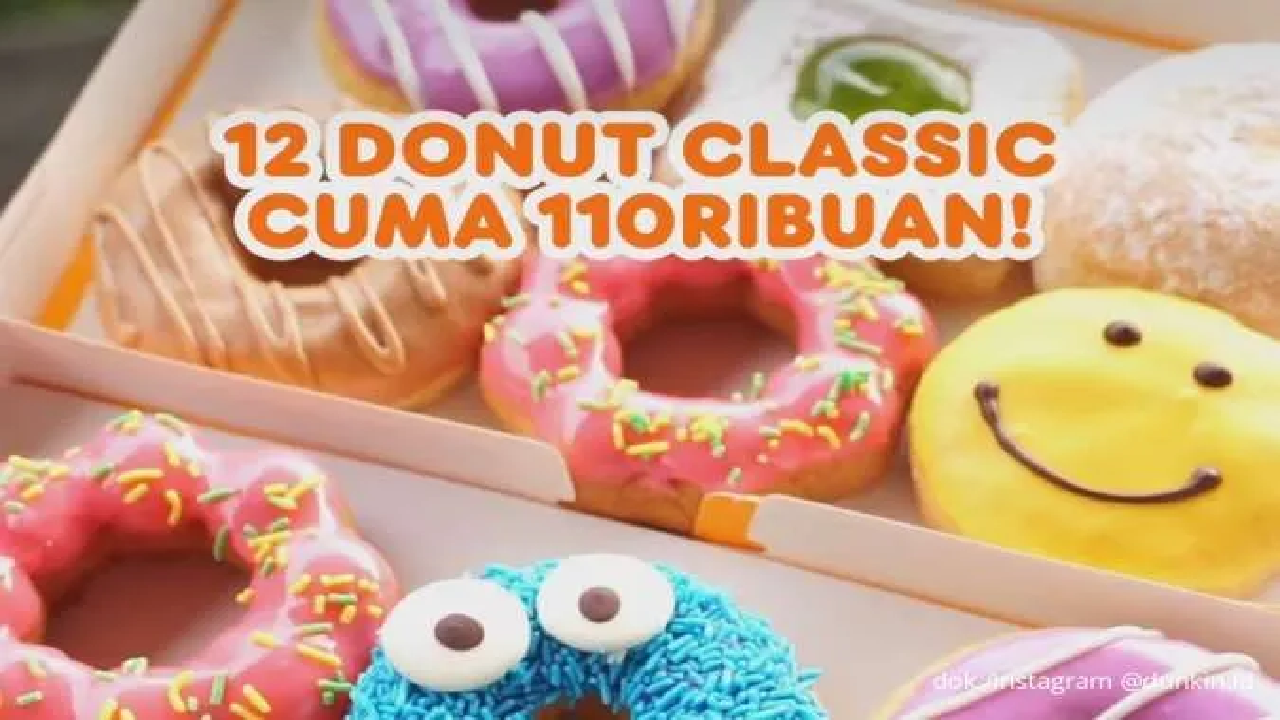 CEK Promo Dunkin Donuts Sampai 20 Juli 2025: 1 Lusin Donut Classics Harga Spesial