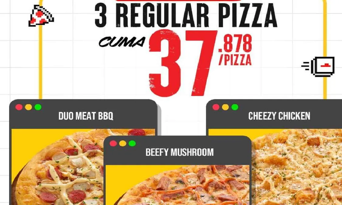 Promo Pizza Hut Delivery Pay Day: 3 Regular Pizza Favorit Cuma Rp37.000an per Pizza