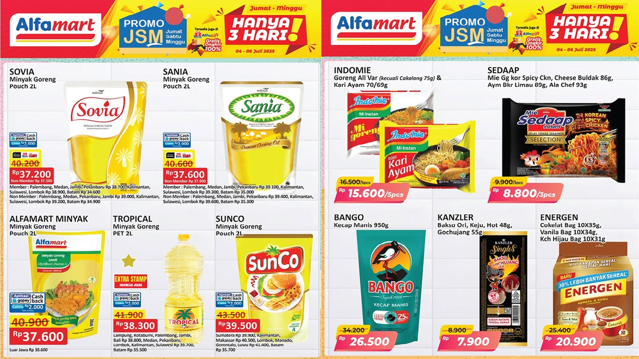 Hari Terakhir, Sikat Sekarang juga Promo JSM Alfamart: Minyak Goreng Wajib Diborong!