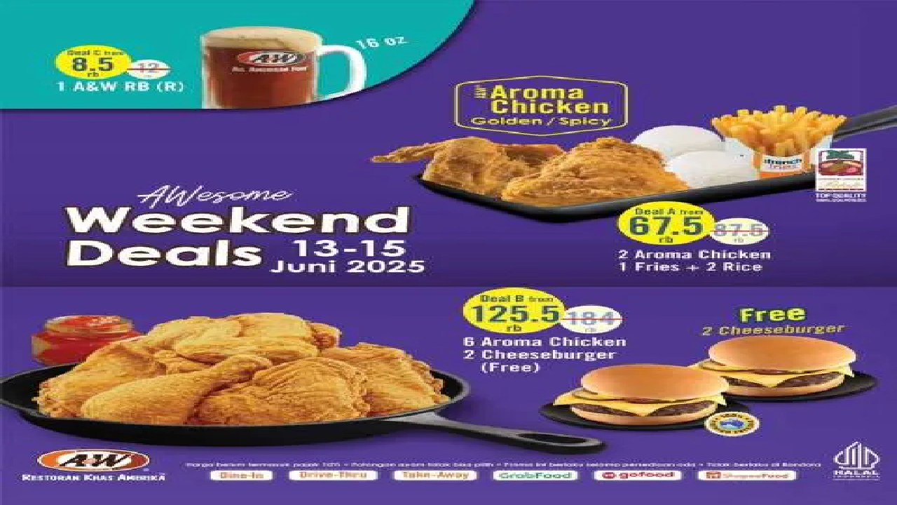 Ambil Sekarang! Promo A&W 6 Aroma Chicken dan Free Cheeseburger Harga Spesial