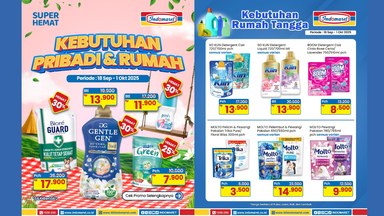 Berakhir Hari Ini, Intip Daftar Promo Indomaret 29 September 2025: Kebutuhan Rumah Tangga Dijual Murah