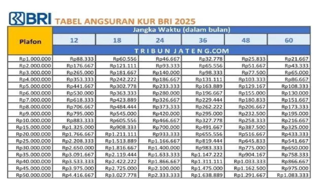 Simak Syarat Pengajuan KUR BRI 2025, Dapatkan Plafon Hingga Rp 50 juta!