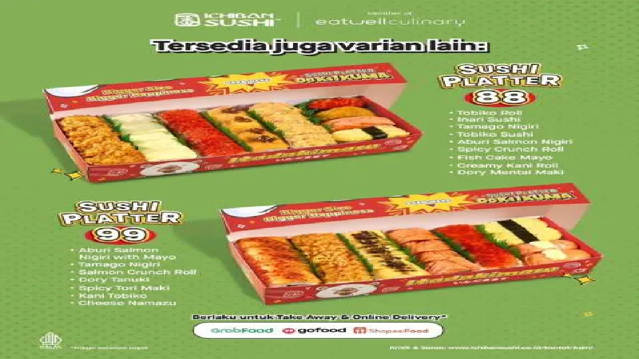 3 Promo Menarik Ichiban Sushi Juli 2025: Sushi Platter Ookiikuma Isi 24 Cuma Rp90.000