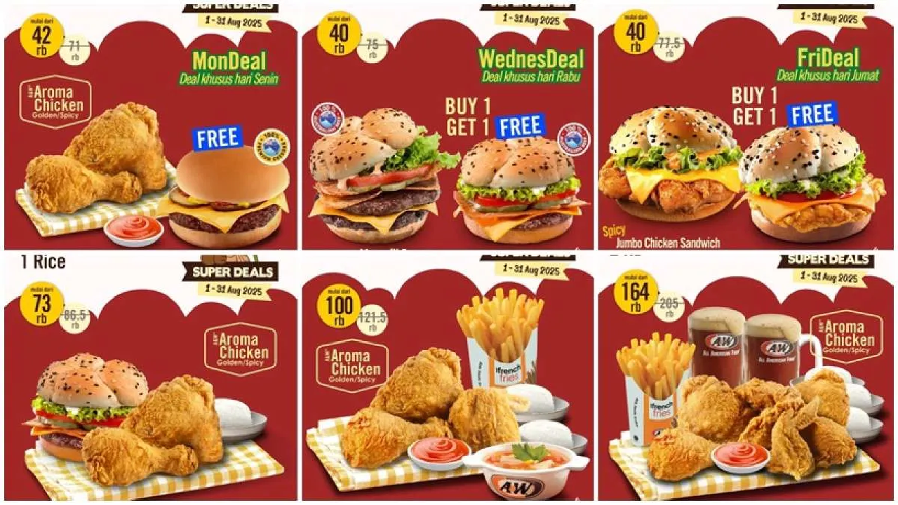 Berlaku Setiap Hari, Ambil Sekarang Promo A&W : Makan Enak dan Hemat Mulai Dari Rp 40 Ribuan Aja