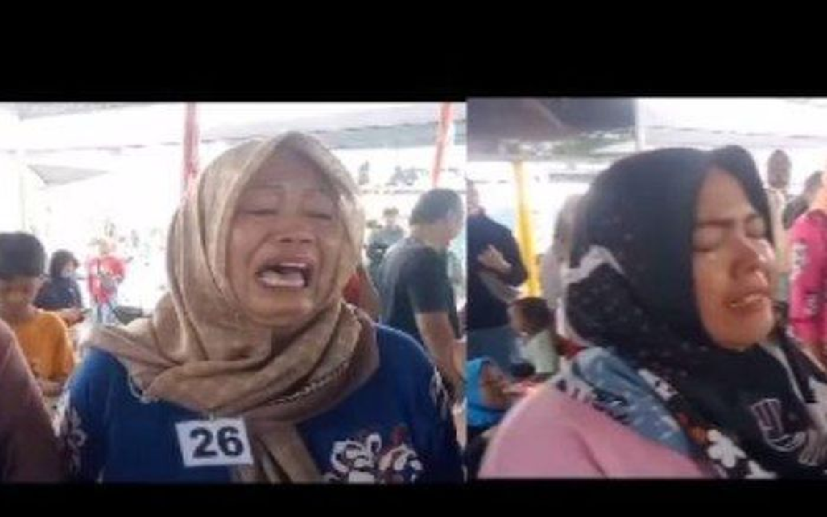 Viral! Emak-emak Nangis Hiesteris Ikut Lomba, Netizen: Lagi pada Bayangin Kelakuan Suaminya