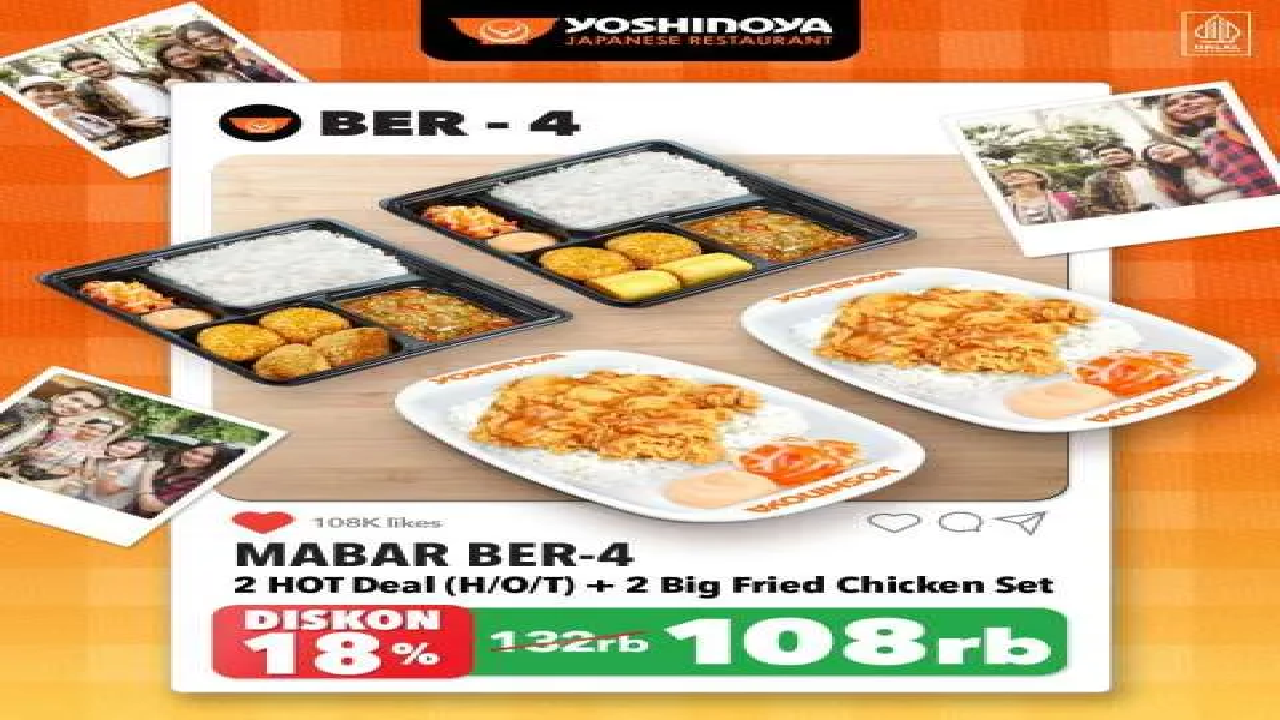 Terbatas! Ambil Promo Yoshinoya dengan Ojol: Makan Ber 3 atau Ber 4 Diskon sampai 22 Persen