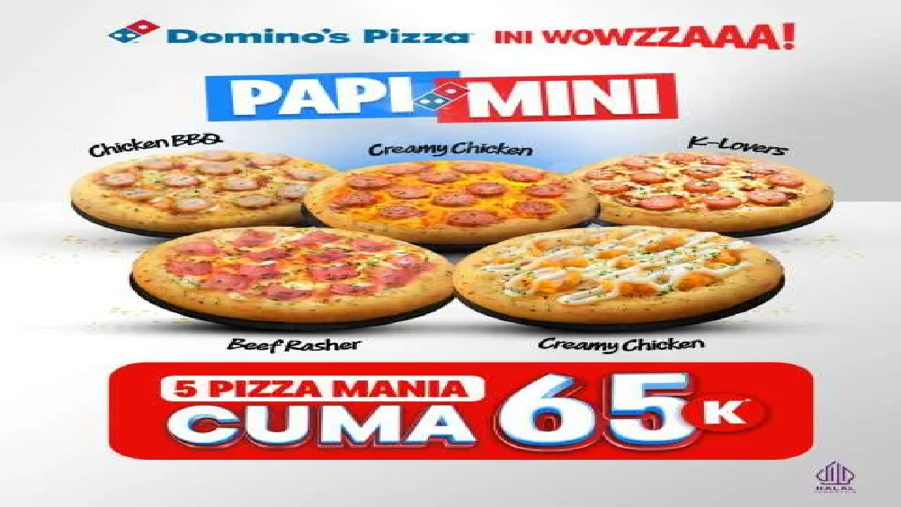 Makan Domino Pizza Jadi Hemat! Promo 5 Pizza Mania 5 Rasa Cuma Rp 65.000 Bebas Pilih