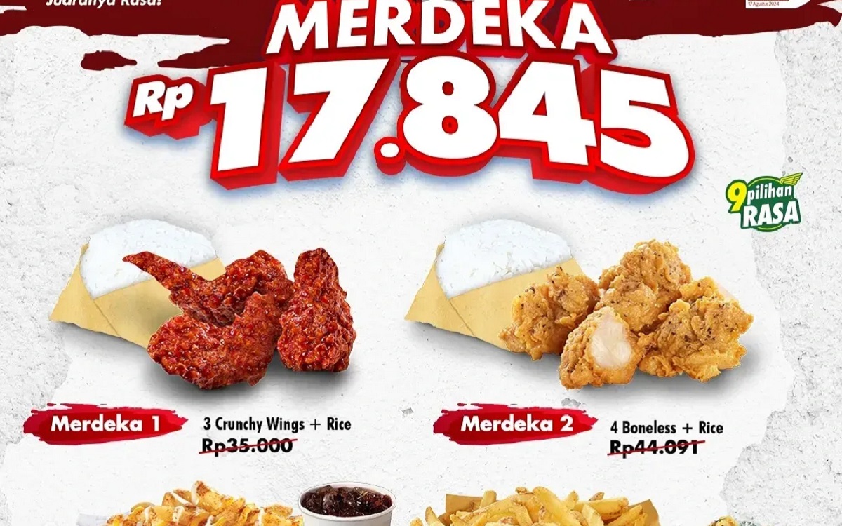 Promo Spesial HUT RI Ke-79 di Wingstop: Nikmati Makan Enak Serba Rp 17.845!