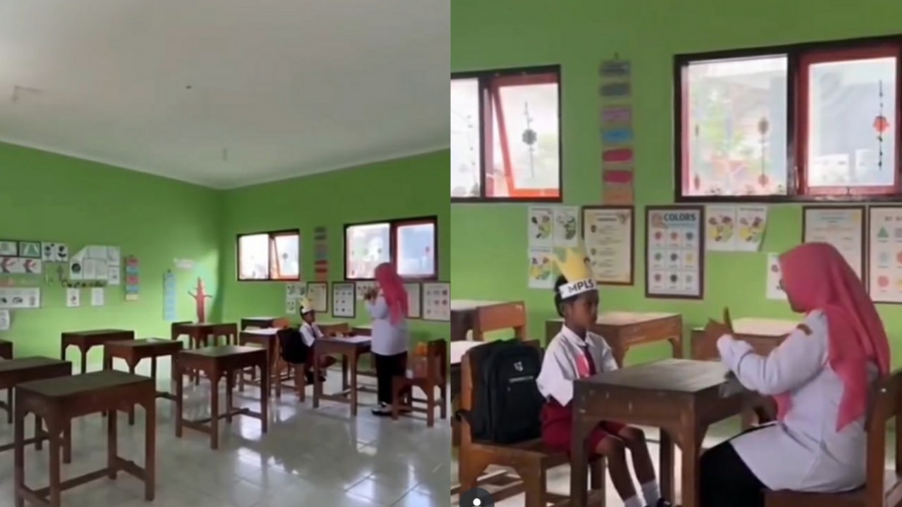 Viral SD di Trenggalek Ini Cuma Punya 1 Siswa Baru, Duduk Sendirian di Kelas 