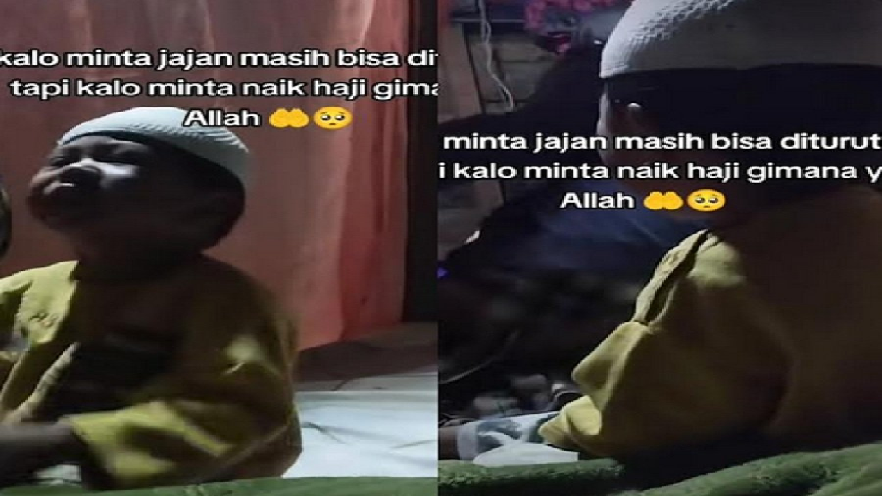 Bikin Ngakak! Bocah Viral Merengek Setiap Malam Minta Naik Haji