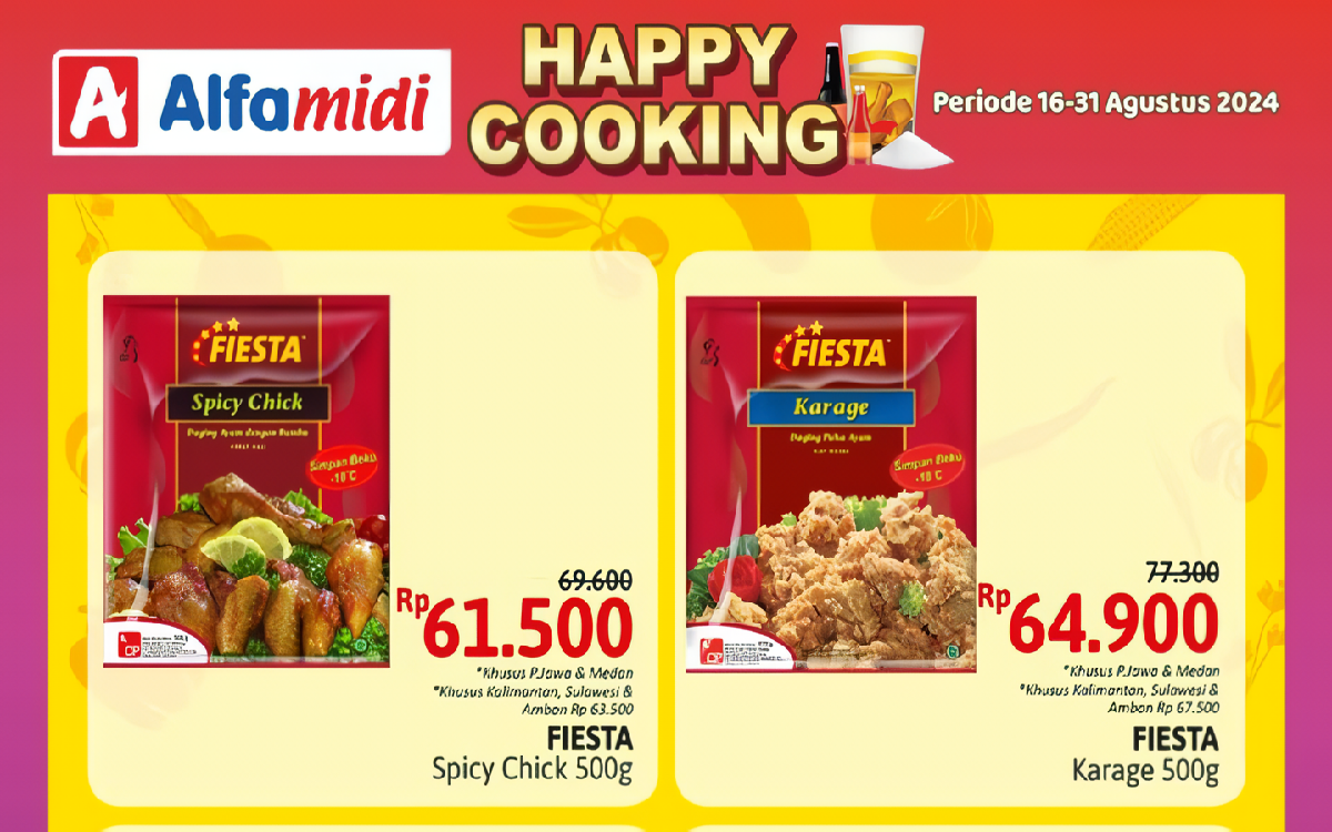 Cek Promo Happy Cooking Alfamidi Periode Agustus 2024, Belanja Bahan Masakan Lengkap di Akhir Bulan