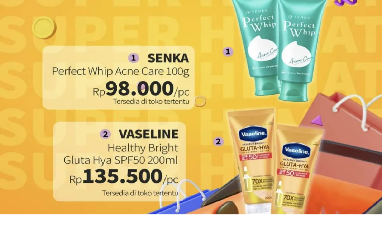 Promo Guardian Super Hemat Sampai 15 Oktober 2025: Tambah Rp 1.000 Dapat 2 Senka-Vaseline