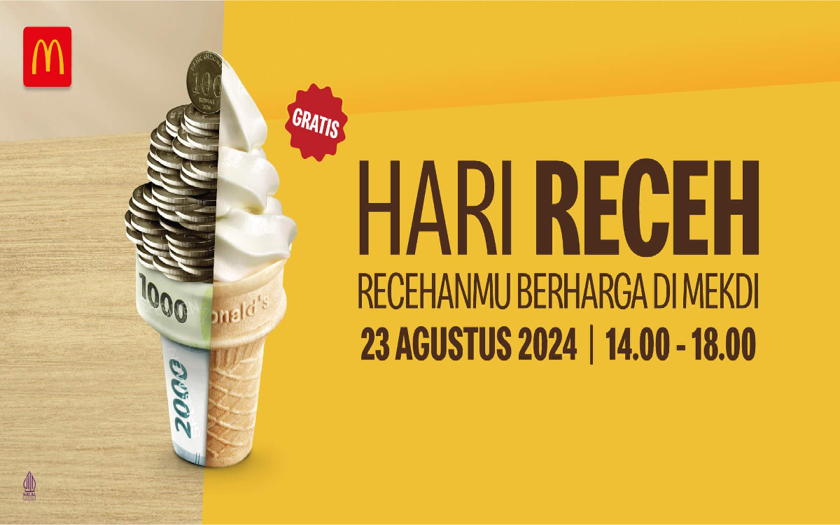 Promo Murah Meriah MCD, Gratis 1 Ice Cream Cone Beli Pakai Uang Receh!