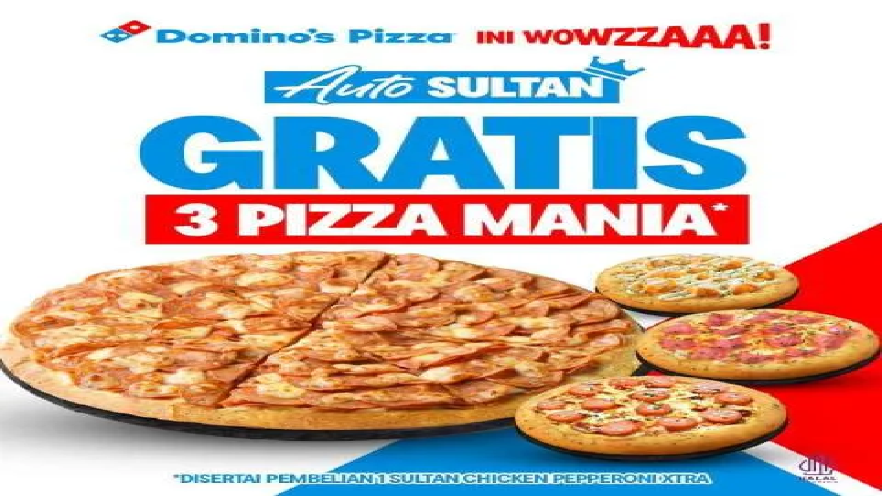 Promo Akhir Tahun Domino's Pizza: Bisa Dapat 3 Pizza Mania Gratis!