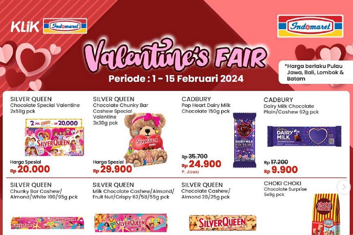 Bulan Februari Makin Asyik dengan Promo Valentine's Fair di Indomaret, Nikmati Manisnya Cokelat dengan Harga Spesial!