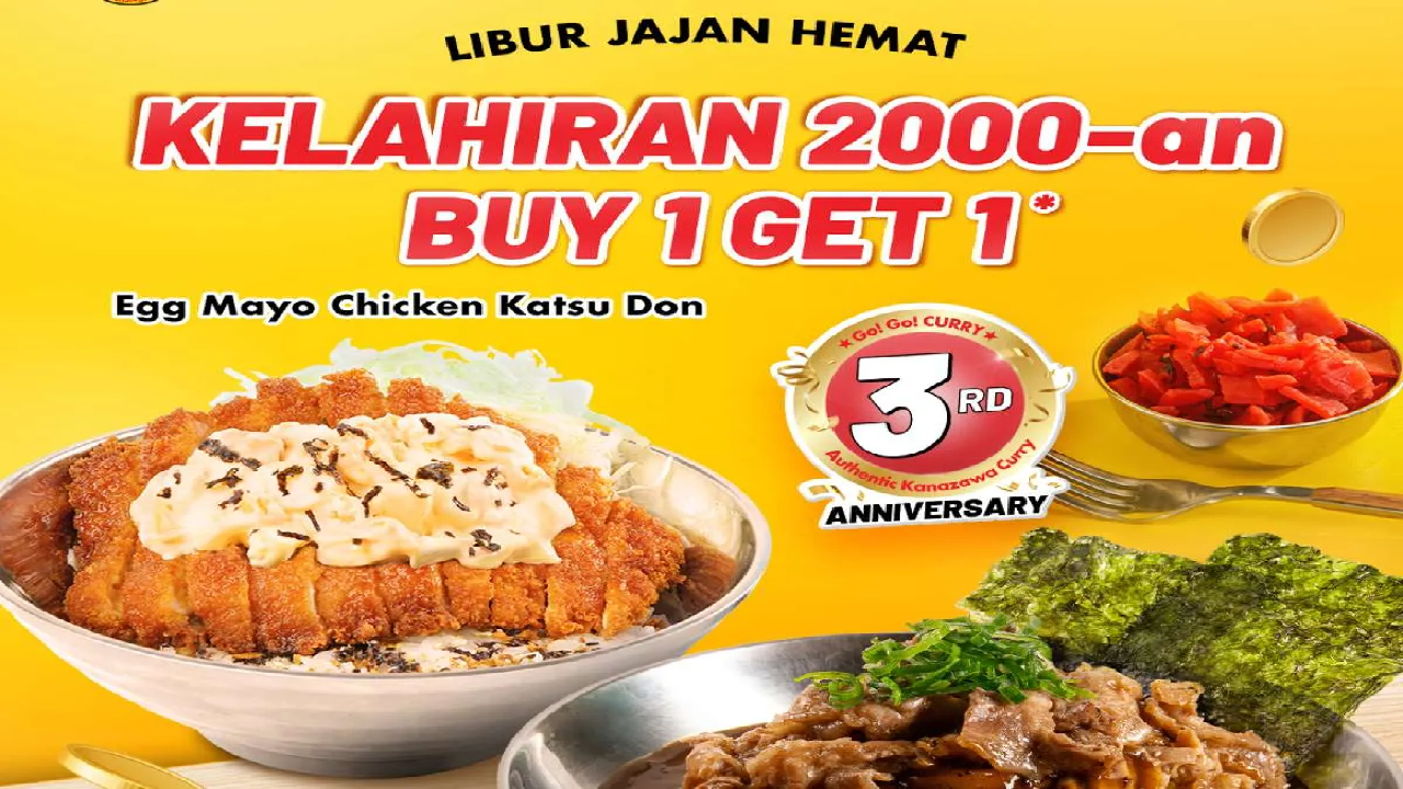 Khusus Kelahiran Tahun 2000an: Promo Promo Go!Go!Curry Buy 1 Get 1 sampai 24 Desember 2025