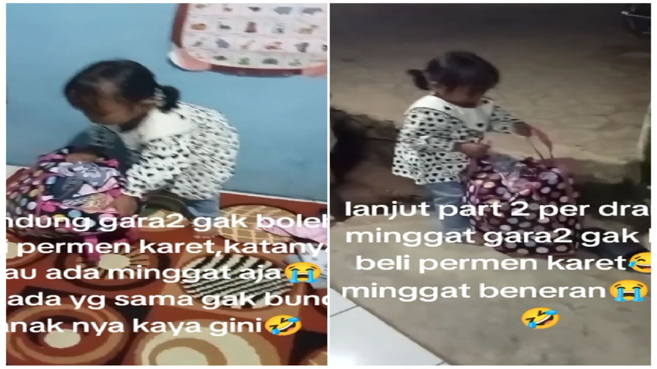 Viral Bocil Drama Mau Kabur dari Rumah Gegara Tidak Dibelikan Permen, Ada Aja Gebrakannya!