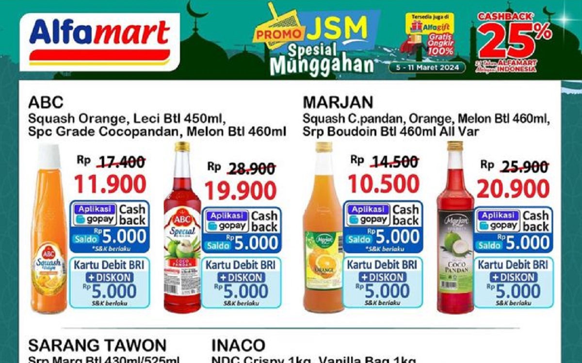 Katalog Promo Spesial JSM Alfamart Periode 5-11 Maret 2024: Sirup, Biskuit Kaleng, dan Lainnya Diskon!