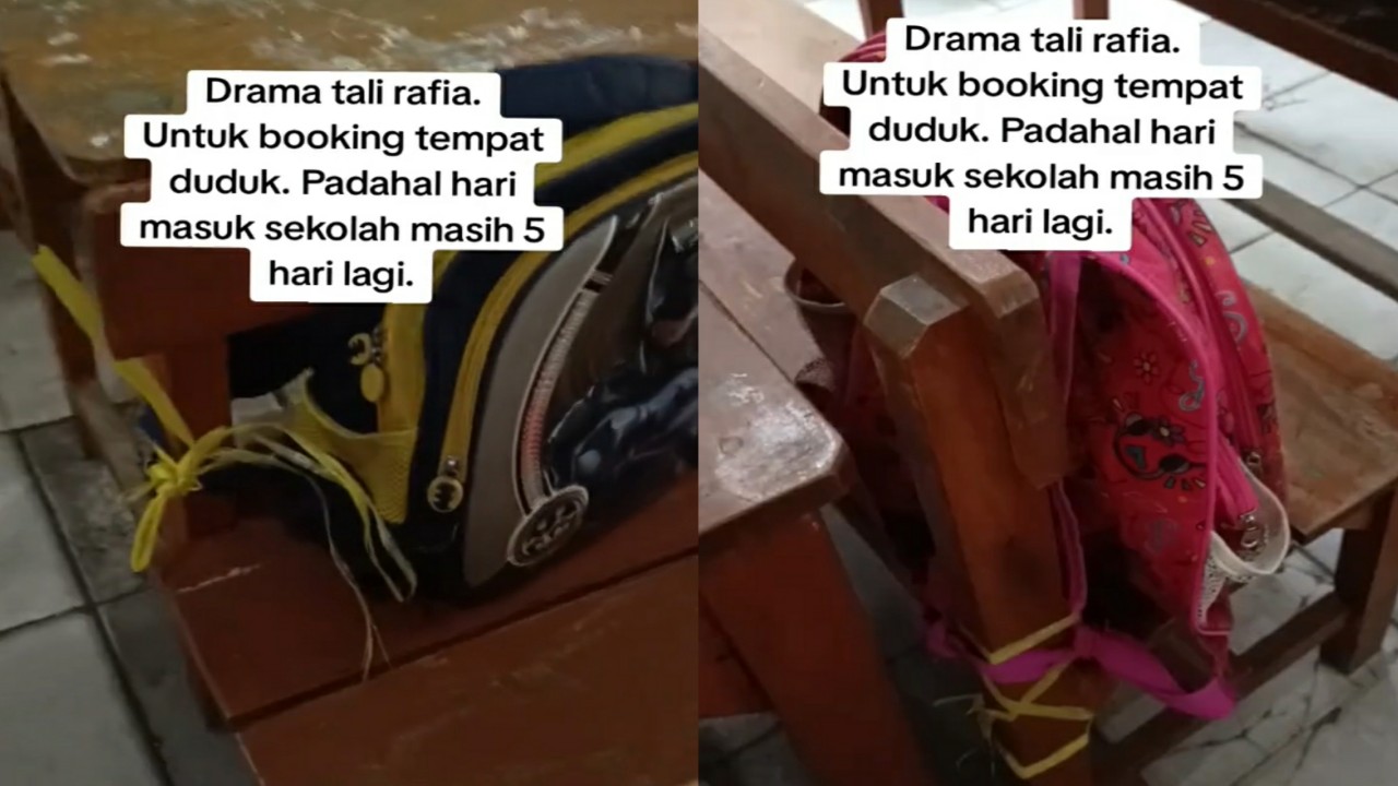 Viral Ortu Siswa Ikat Tas Anaknya di Kursi Kelas Pakai Tali Rafia, Tuai Sorotan Warganet
