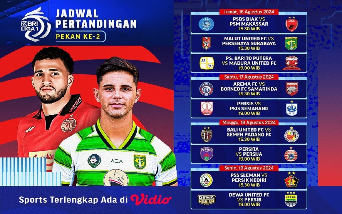 Jadwal Pertandingan BRI Liga 1 2024/25 Pekan Kedua: Saksikan Aksi Seru Langsung di Link Ini!