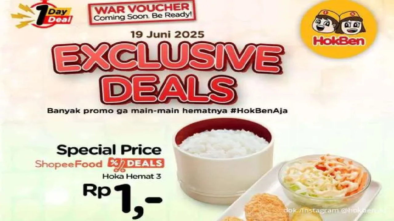 Berlaku Hanya Hari Ini, Hokben Adakan Promo Hoka Hemat 3 Cuma Rp 1