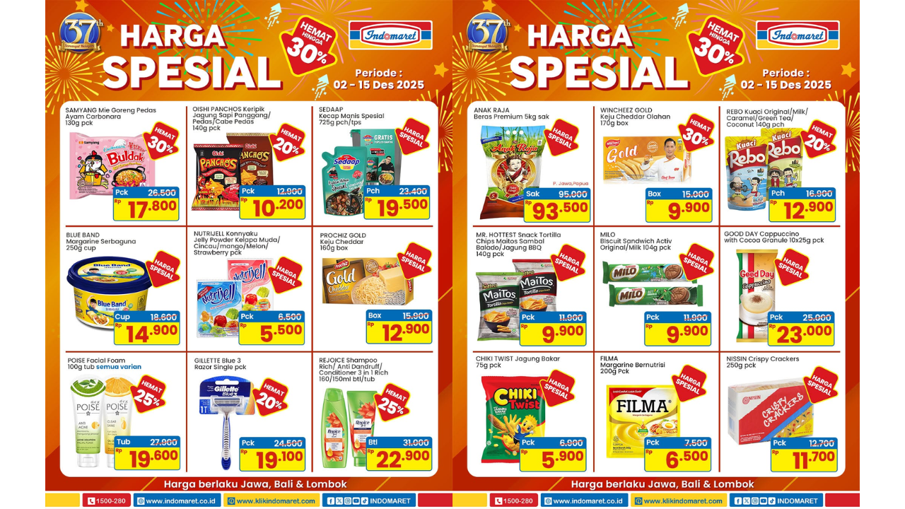 Promo Terbaru Indomaret 15-21 Desember 2025: Sania Minyak Goreng Ukuran 2L Cuma Rp38 Ribu