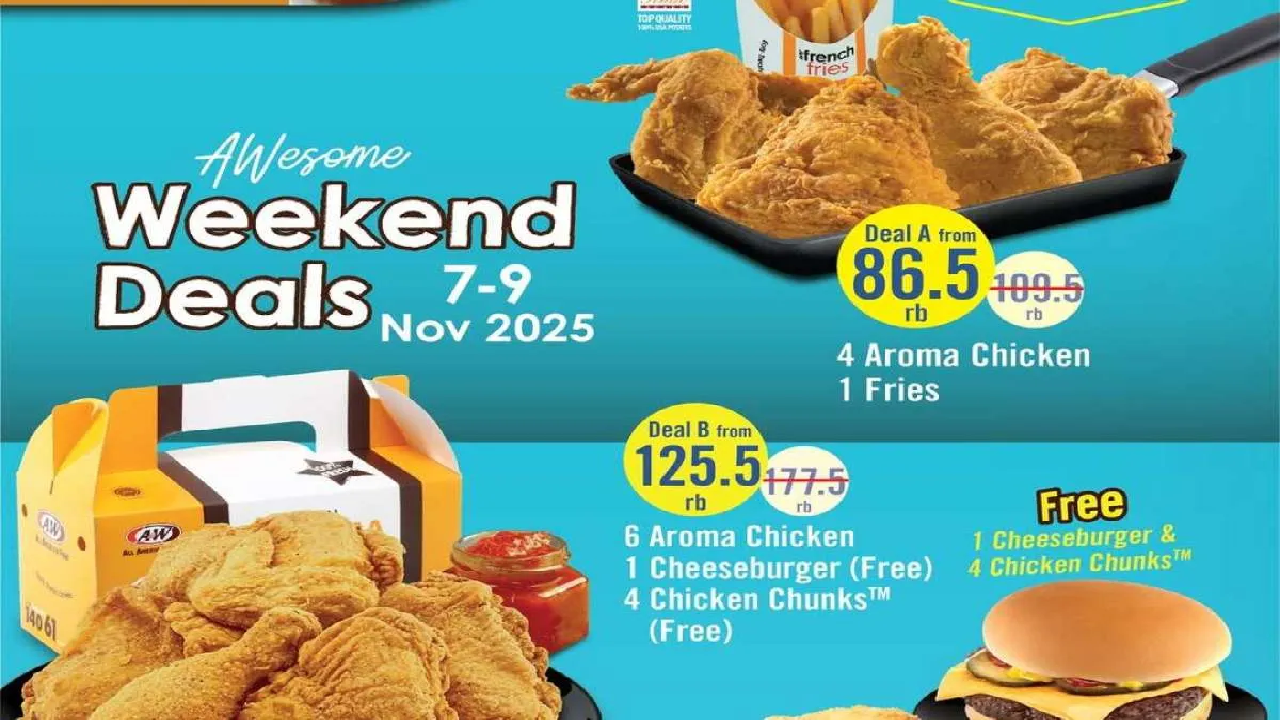 Promo A&W Weekend Deals 7-9 November 2025: Ada Free Cheeseburger!