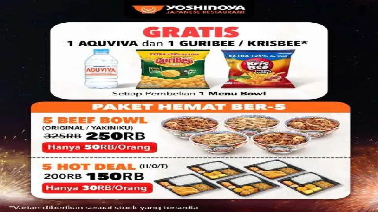 Jakarta Fair 2025! Yoshinoya Promo Paket Makan Berlima Dijual Harga Spesial, Gratis Snack