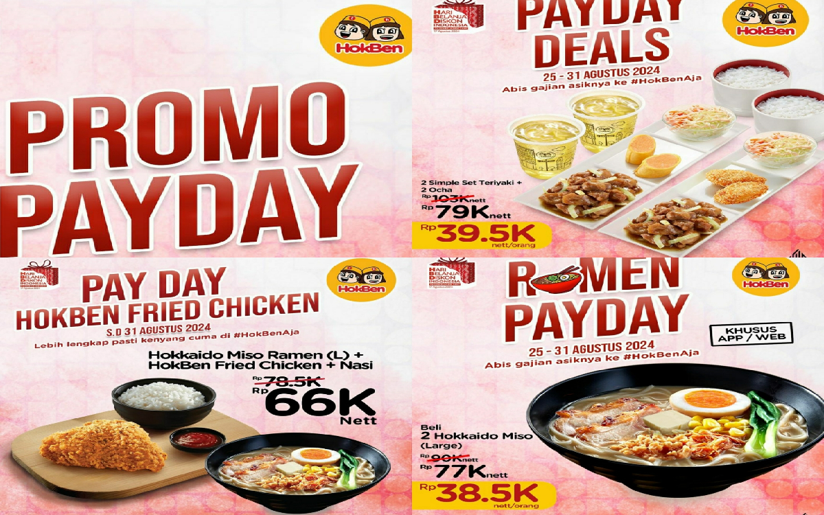 Spesial Promo PayDay Hokben, Hemat Berdua Spesial Dine In