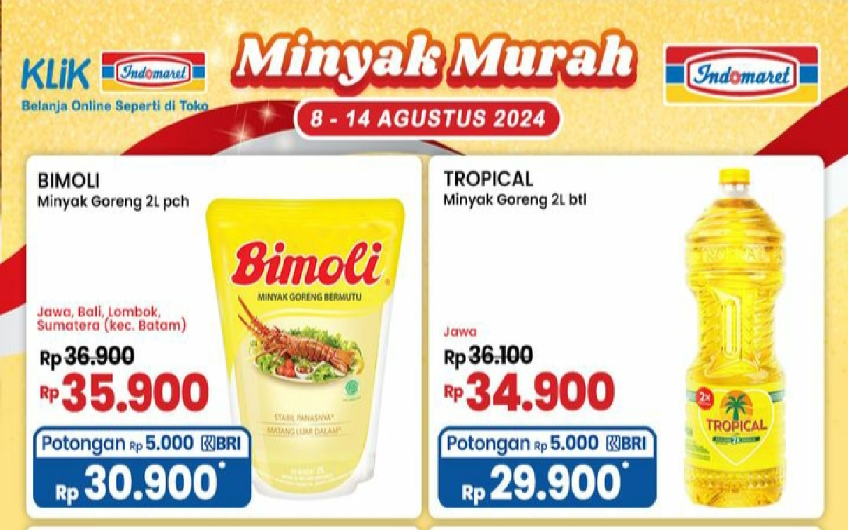 Hemat Belanja! Promo ‘Minyak Murah’ Indomaret Periode Agustus 2024, Jangan Sampai Terlewatkan