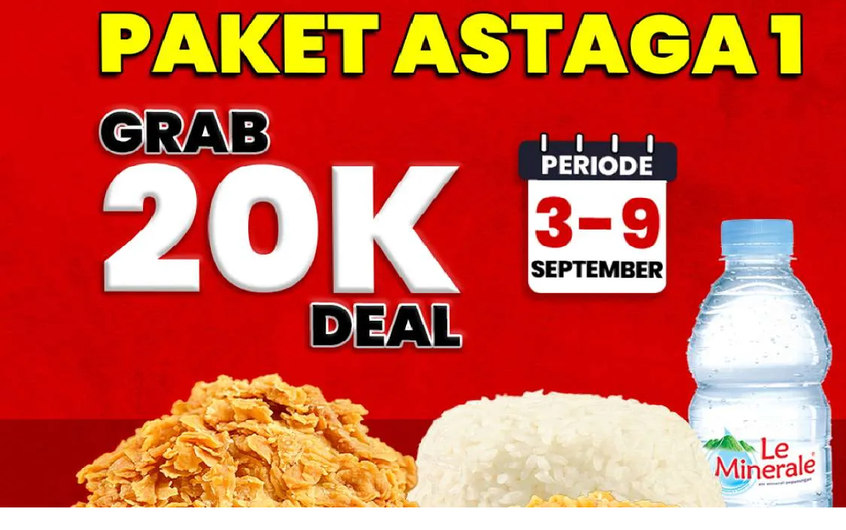 Promo CFC Spesial Awal Bulan September 2025: Pilih Beli Paket Astaga 1 Cuma Rp20.000!